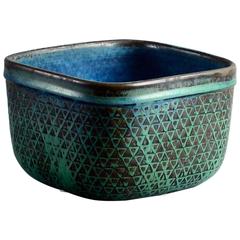Bowl with Turquoise Glaze by Stig Lindberg for Gustavsberg