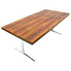Large Rosewood Dining Table or Desk, 1970s