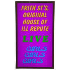 "Frith St Original House of ILL Repute" Vintage Light Box