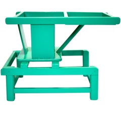 Mid-Century Modern Tot Play Chair in Teal Lacquered Wood 