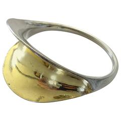 Hans Hansen Sterling Silver Bangle Bracelet #251, Gilded