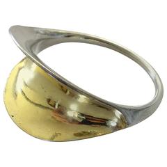 Hans Hansen Sterling Silver Bangle Bracelet #251, Gilded 