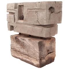 Concrete Nail and Wood Sculpture by Rick Lussier