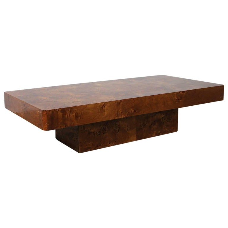 Rectangular Burl Wood French Coffee Table at 1stDibs