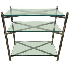 Vintage Midcentury Chrome and Brass Console Table