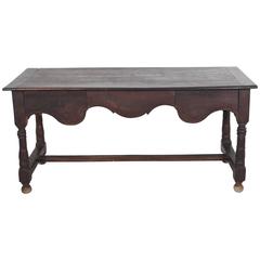 Console or Hall Table with Curved Apron and Two Drawers