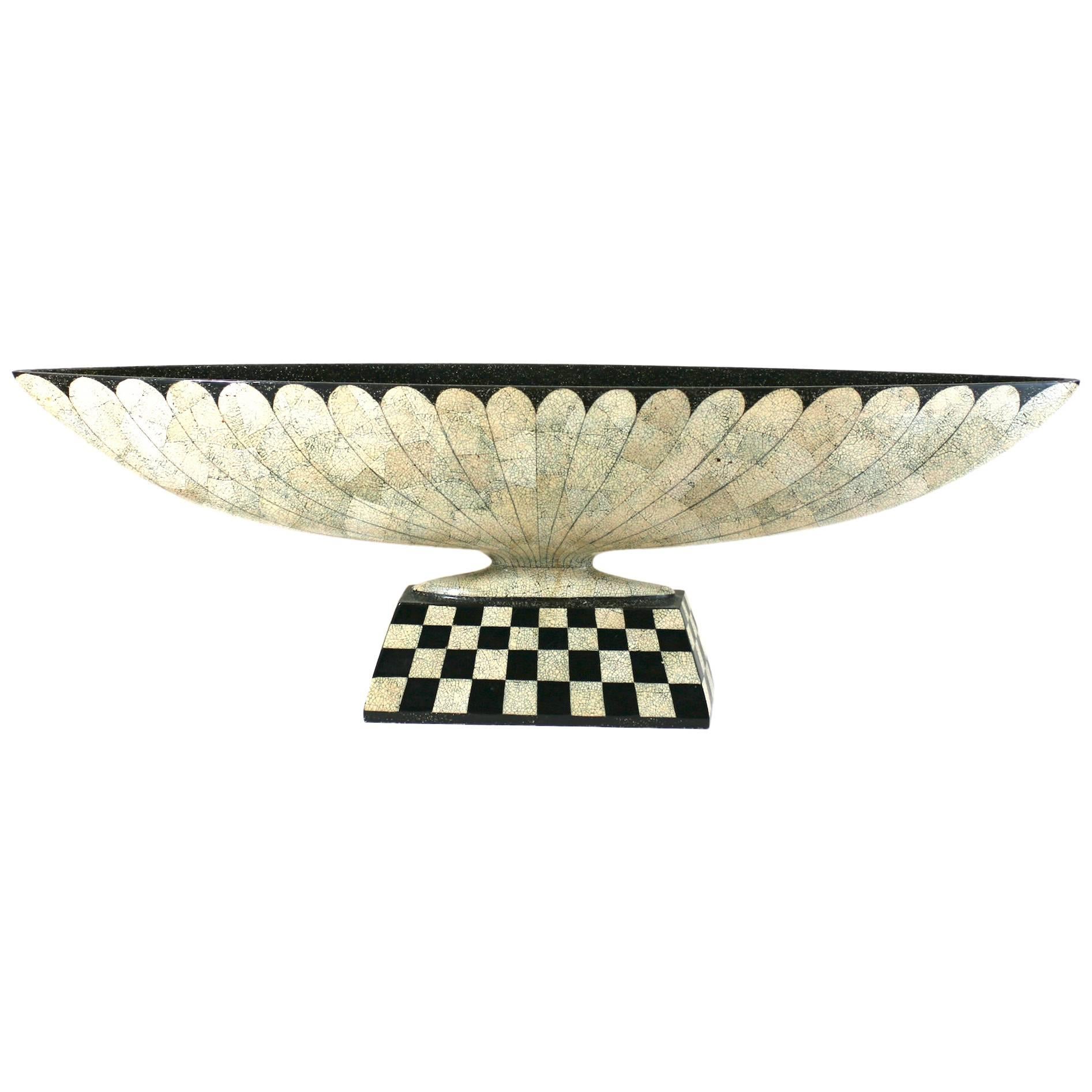 Art Deco Revival Lacquer and Eggshell Tazza For Sale