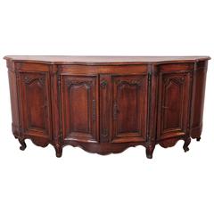 18th Century Country French Louis XV Walnut Serpentine Buffet from Lyon 5