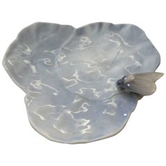 Royal Copenhagen Art Nouveau Water Lilly Pad with Fly