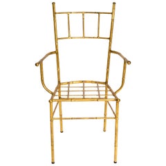 Gilt Metal Faux Bamboo Chair