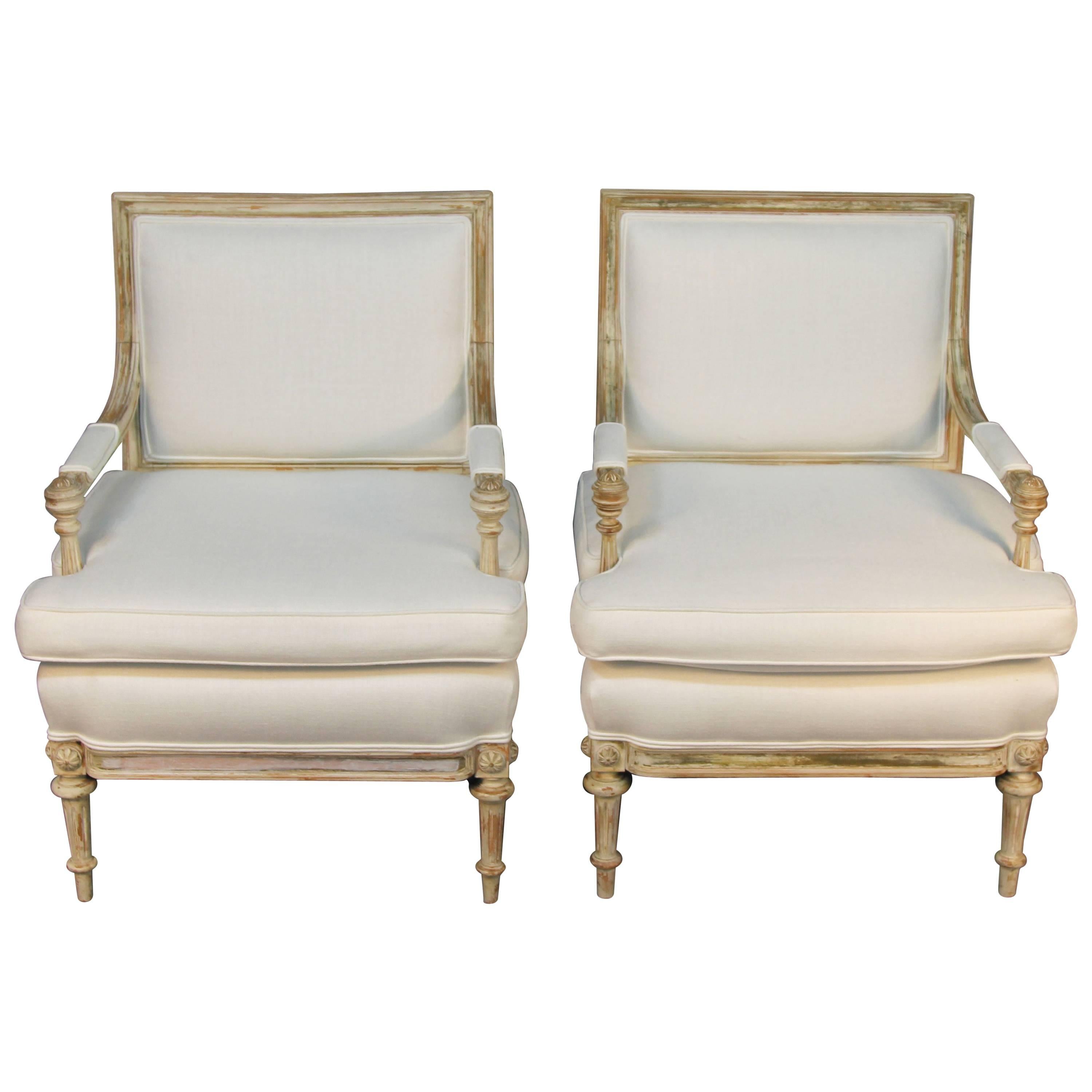Pair of Vintage Chairs Newly Upholstered For Sale