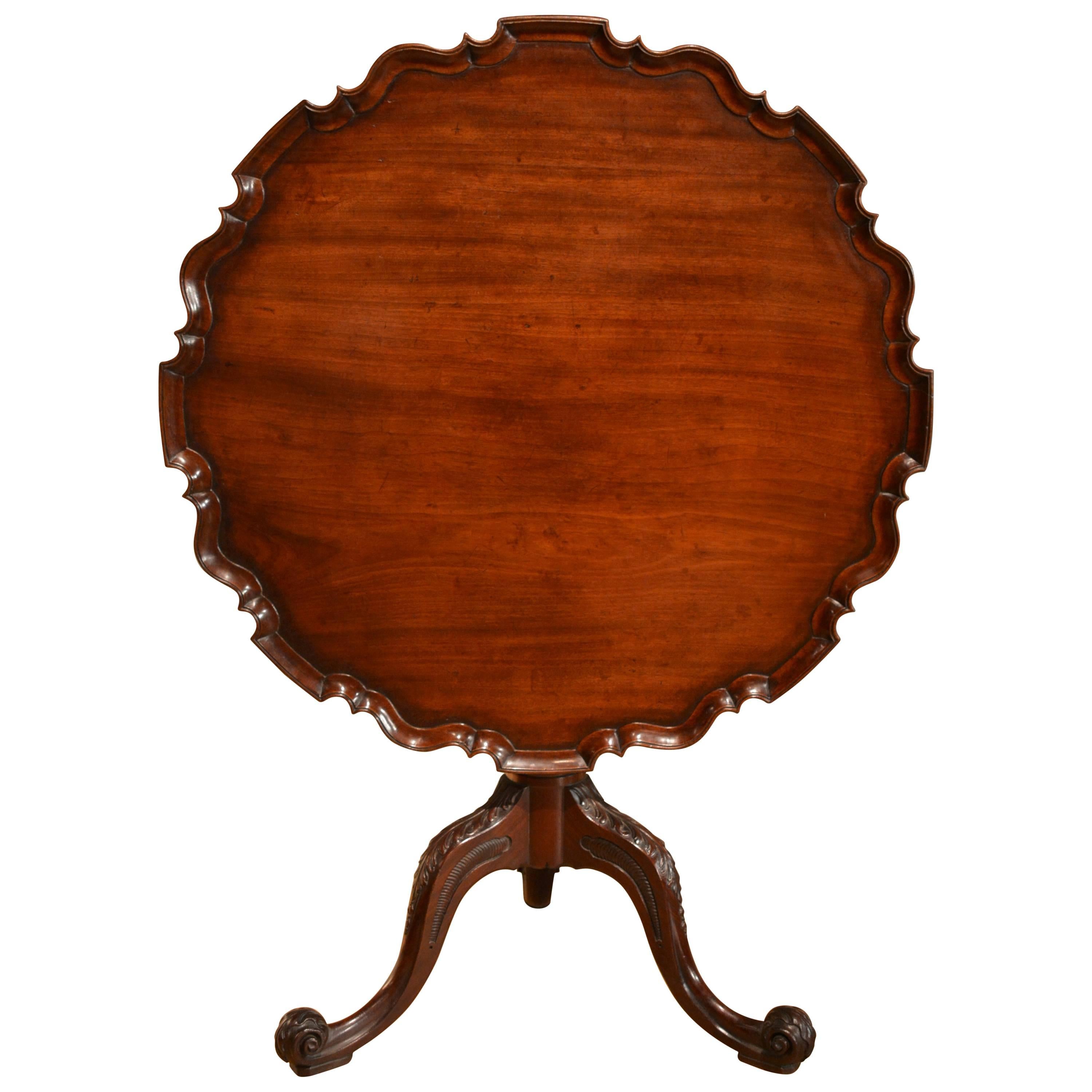 18th Century Mahogany Piecrust Tripod Table