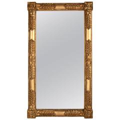Monumental Classical Carved Giltwood Overmantel Mirror 12