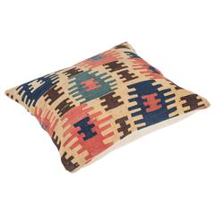 Antique Caucasian Kilim Flat Woven Pillow