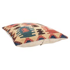 Antique Caucasian Kilim, flat woven, Pillow
