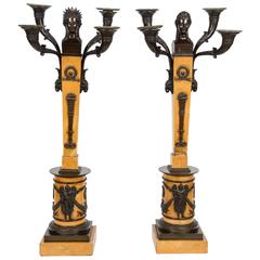 Antique Pair of Candelabra from the Empire Period by Rabiat