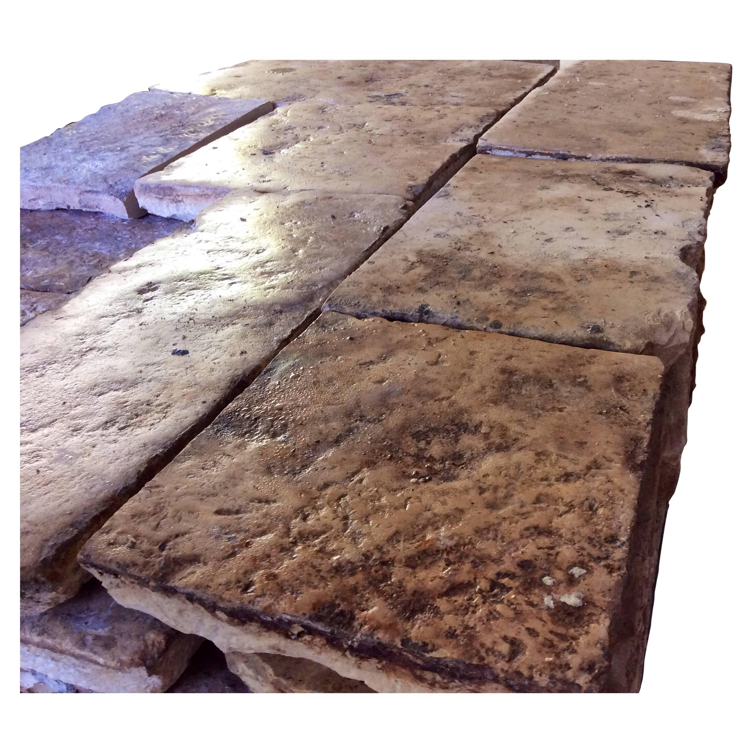 Antique Stone Floors, Original Dalle De Bourgogne, Reclaimed Flooring from France For Sale