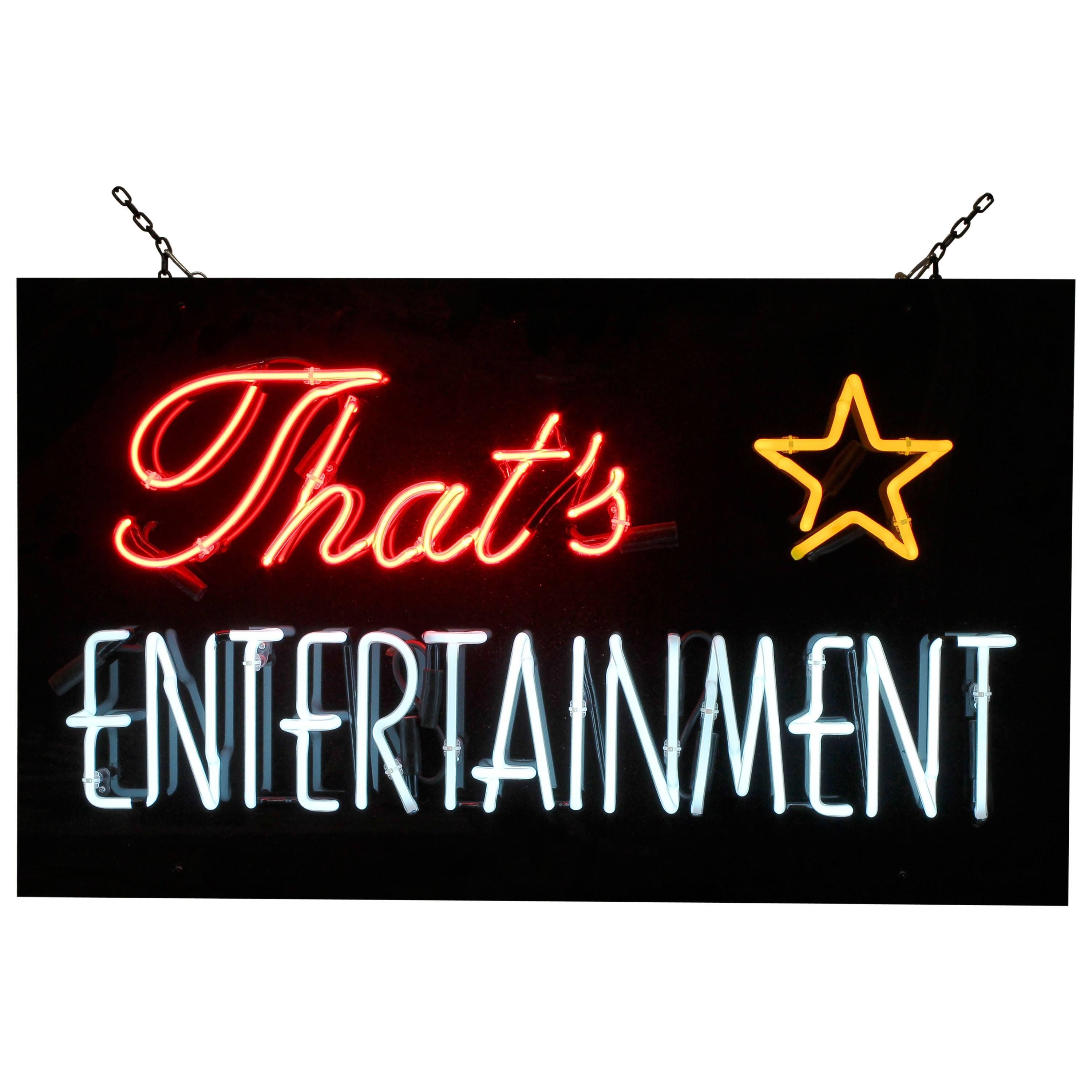 "That's Entertainment" Neon Sign For Sale