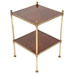 Edwardian Two-Tier Brass and Kingwood Etagere 