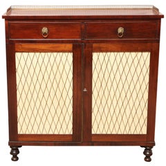 English Regency, Cabinet with Two Drawers and Grill Doors