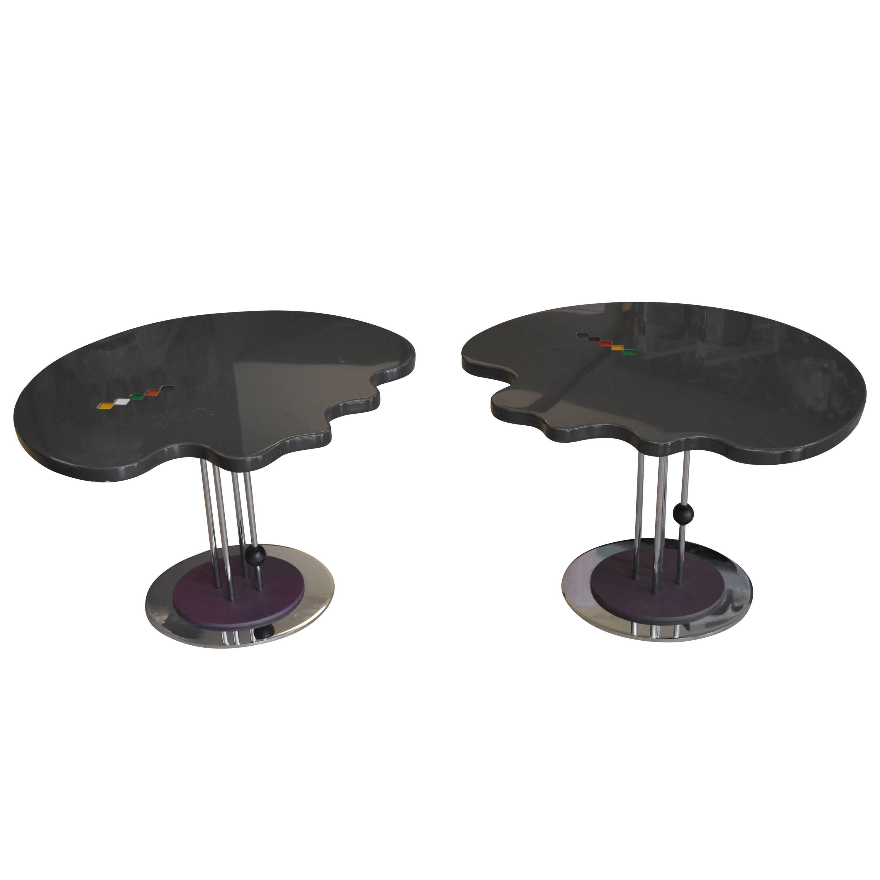 Pair of Saporiti Side Tables For Sale