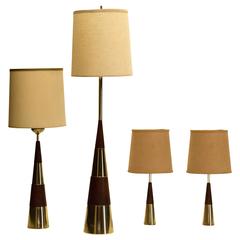 Floor and Table Lamp Set by Tony Paul for Westwood