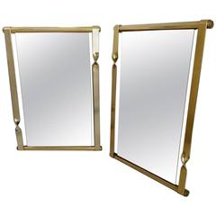 1970s Pair of Large Anodized Aluminium Framed Mirrors