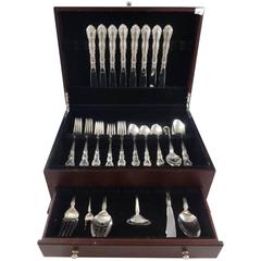 Antique Old Atlanta by Wallace Sterling Silver Flatware Set Eight Service 46 Pieces