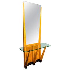 Rare Italian Mid-Century Pier Mirror and Console Table by Carlo Azzi