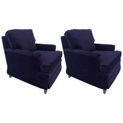 Pair of Lounge Curved Back Lounge Chairs After Edward Wormley