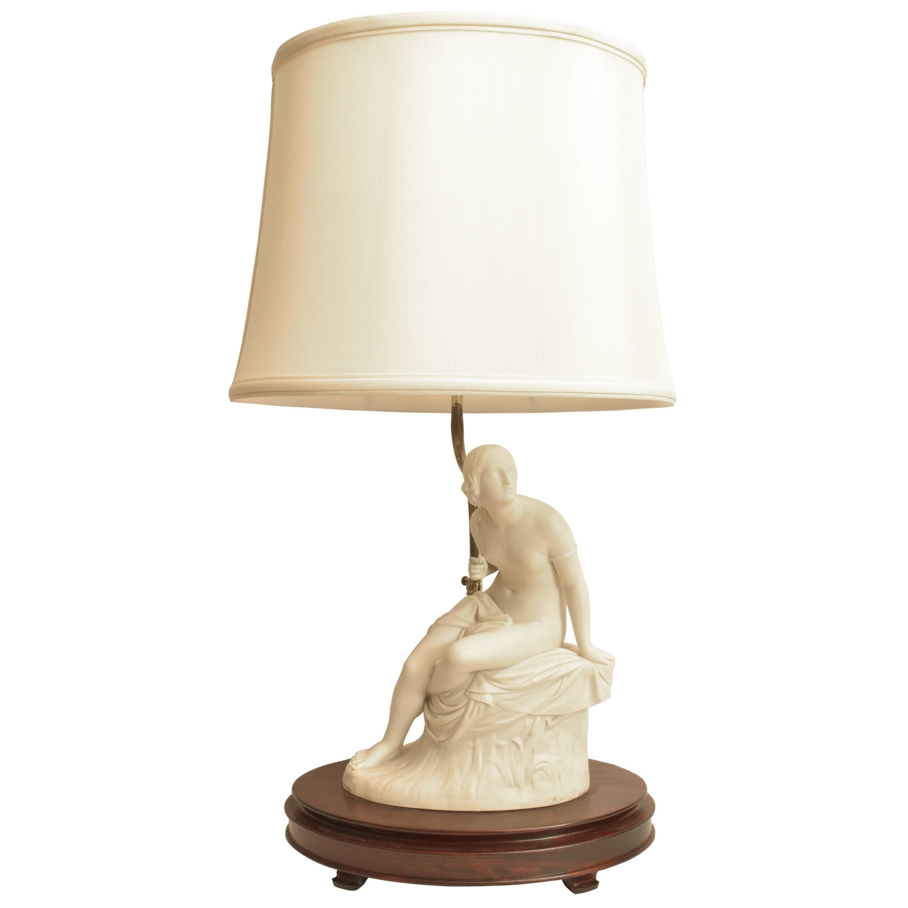 Porcelain Figural Lamp For Sale