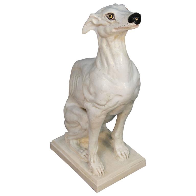 Large Italian Ceramic Dog Sculpture at 1stDibs