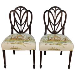 Pair of Original Hepplewhite Shield Back Chairs