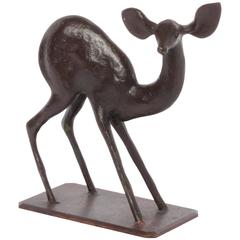 French Art Deco Bronze of a Young Deer, circa 1930