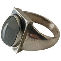 Georg Jensen Sterling Silver Ring with Stone