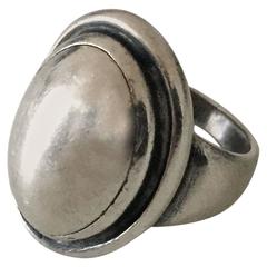 Vintage Georg Jensen Sterling Silver Ring with Silverstone