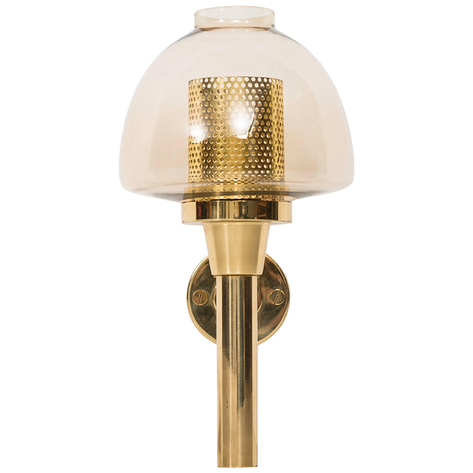 Hans-Agne Jakobsson Wall Lamp in Brass and Glass