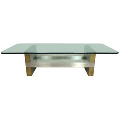 Brass and Chrome Plated Coffee Table