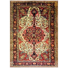 Antique Feraghan Sarouk, 3
4" x 4
11"