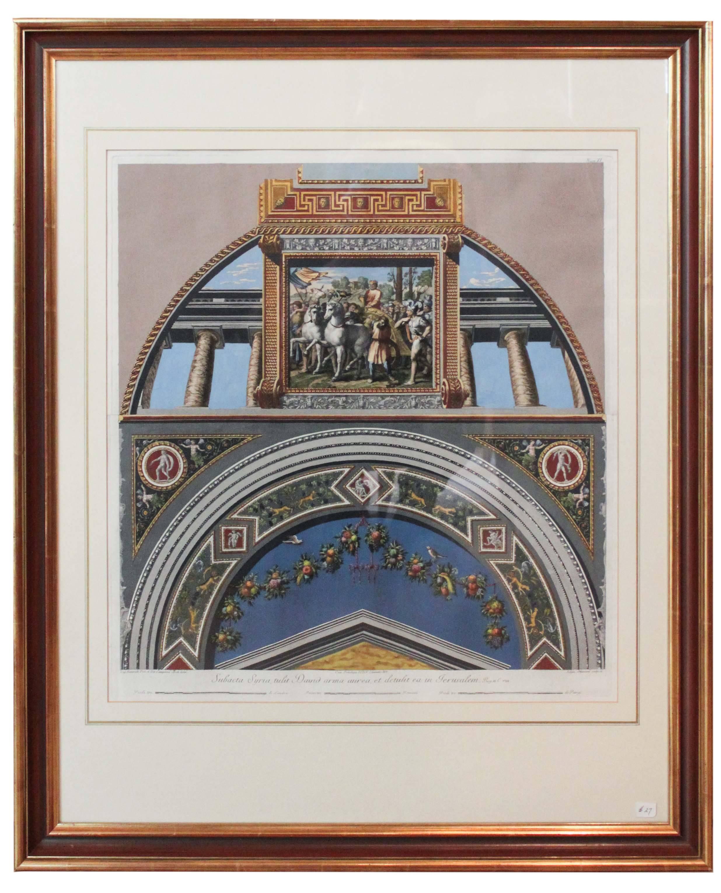 Neoclassical Engravings of the Vatican Loggia, Thirteen Available - Print by Giovanni Ottaviani