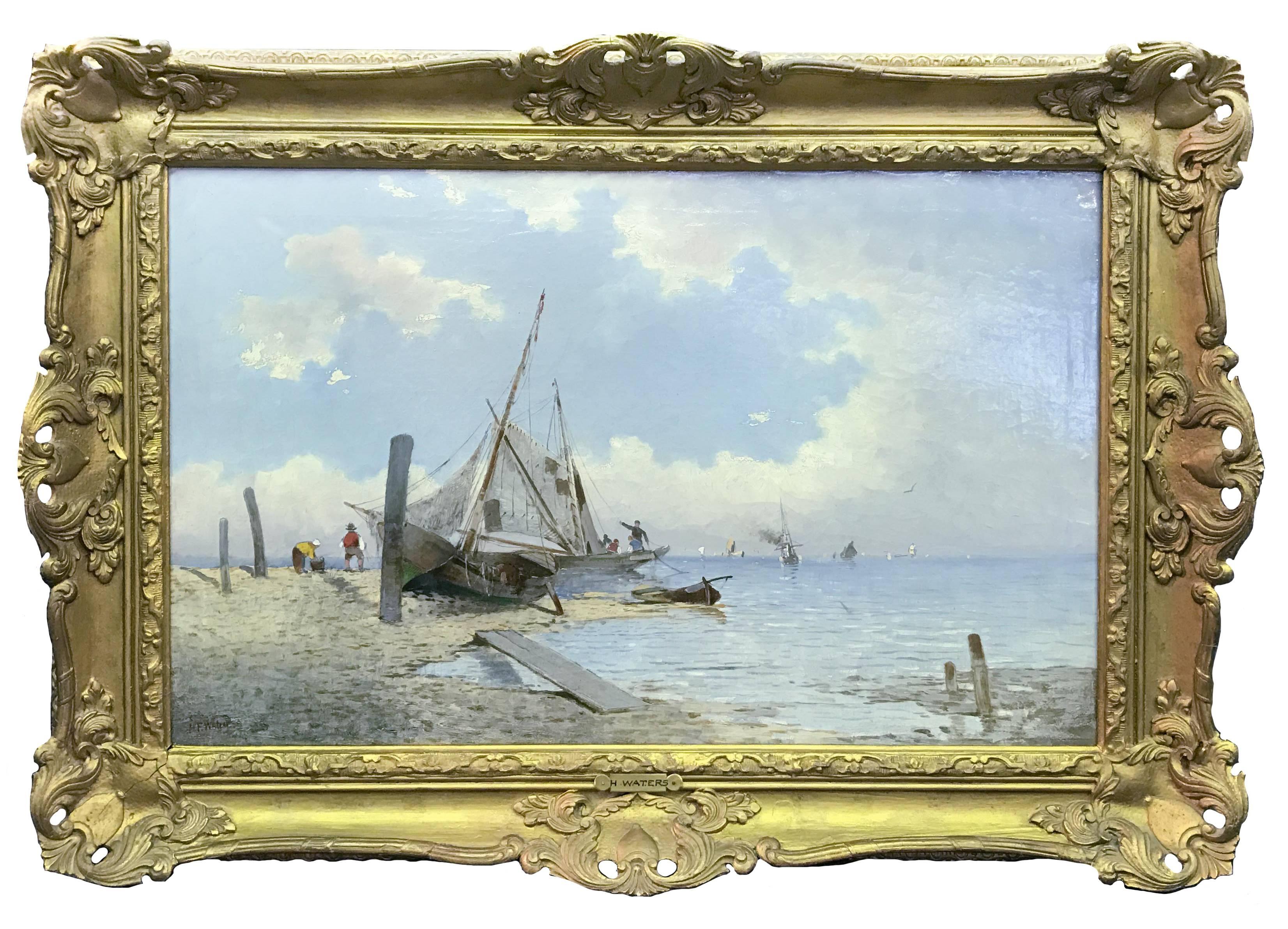 H. Waters Landscape Painting - Costal Scene