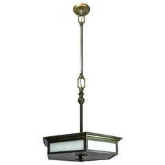 Antique Tiffany Studios Pendant Light, Three-Light