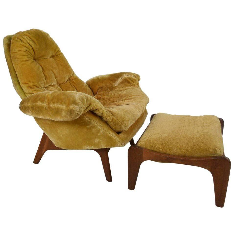 Mid-20th Century Adrian Pearsall Lounge Chair with Ottoman