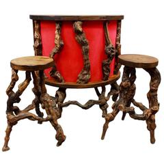 Vintage Wine Bar Made of Vines Wood 1