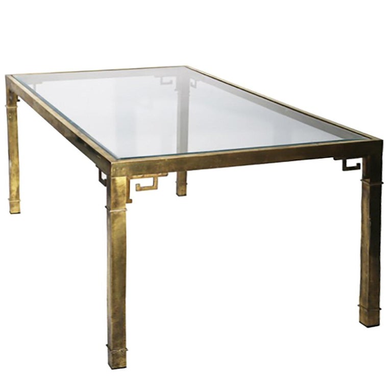 Mastercraft Brass Greek Key Dining Table For Sale At 1stdibs Mastercraft Brass Greek Key Dining Table