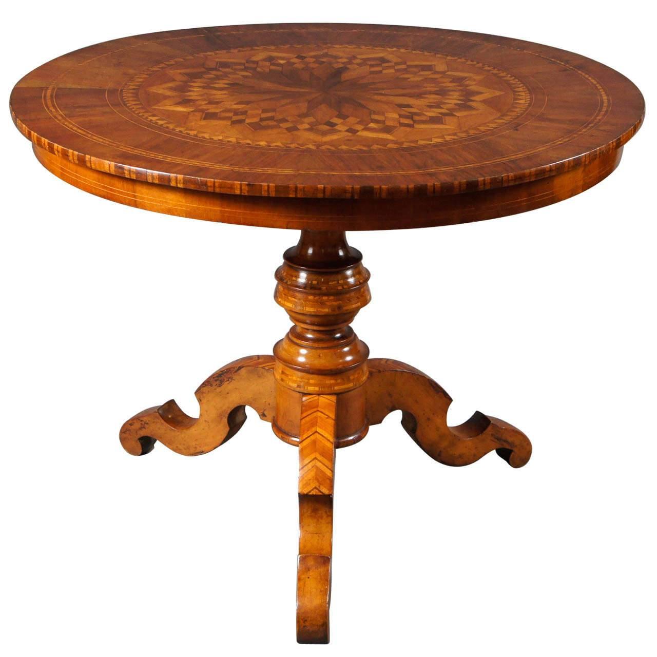 Single Centre Table with Marquetry For Sale