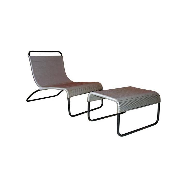 Van Keppel & Green Case Study Outdoor Chair and Ottoman For Sale