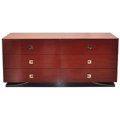 Large Modern Style Sideboard in Rosso Red