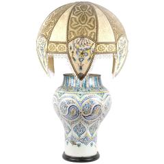 Lamped Iznik Vase with Embroidered Silk Shade 3