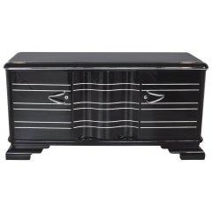 Black High Gloss Art Deco Sideboard